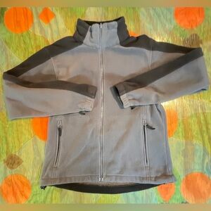 Columbia Interchange Core Fleece Logo Active Jacket Full Zip Gray Black Womens M